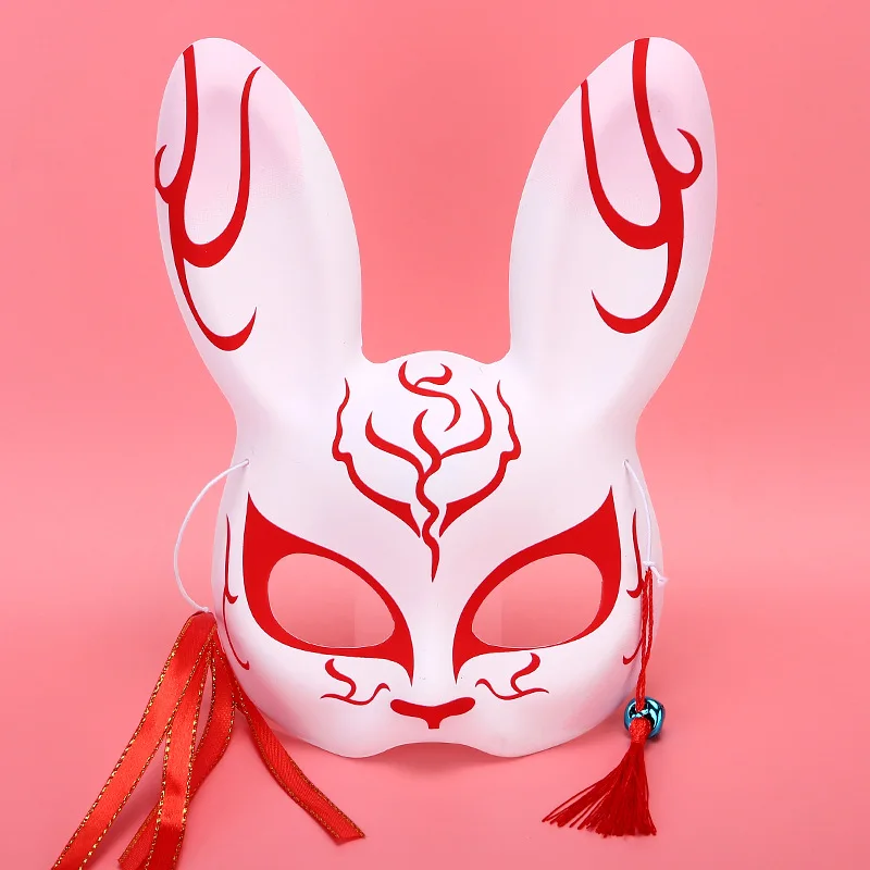 

Полумаски для лица, пластиковые маски кролика, стоячие уши, аниме-маска, стоячие уши, маска кролика для косплея, вечеринки на Хэллоуин