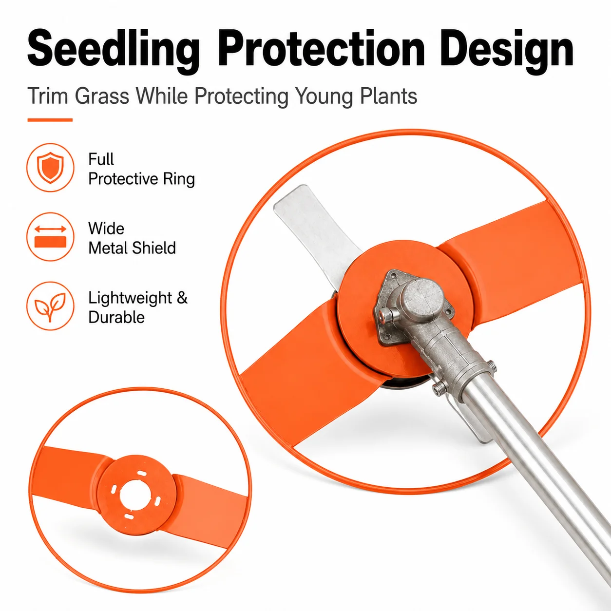 Grass Trimmer Cover, Seedling Protection Lid, Lightweight Lawn Mower Blade Protector for Garden Lawn Edge Cutting Tool