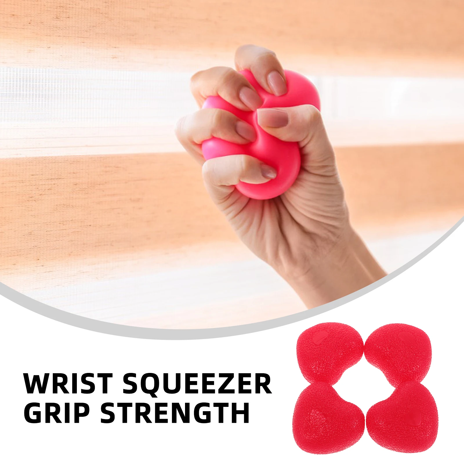

4pcs Heart Shaped Hand Grip Strengthener Stress Balls for Finger Exercise Wrist Squeezer TPR Material Dynamometer Therapy Toy