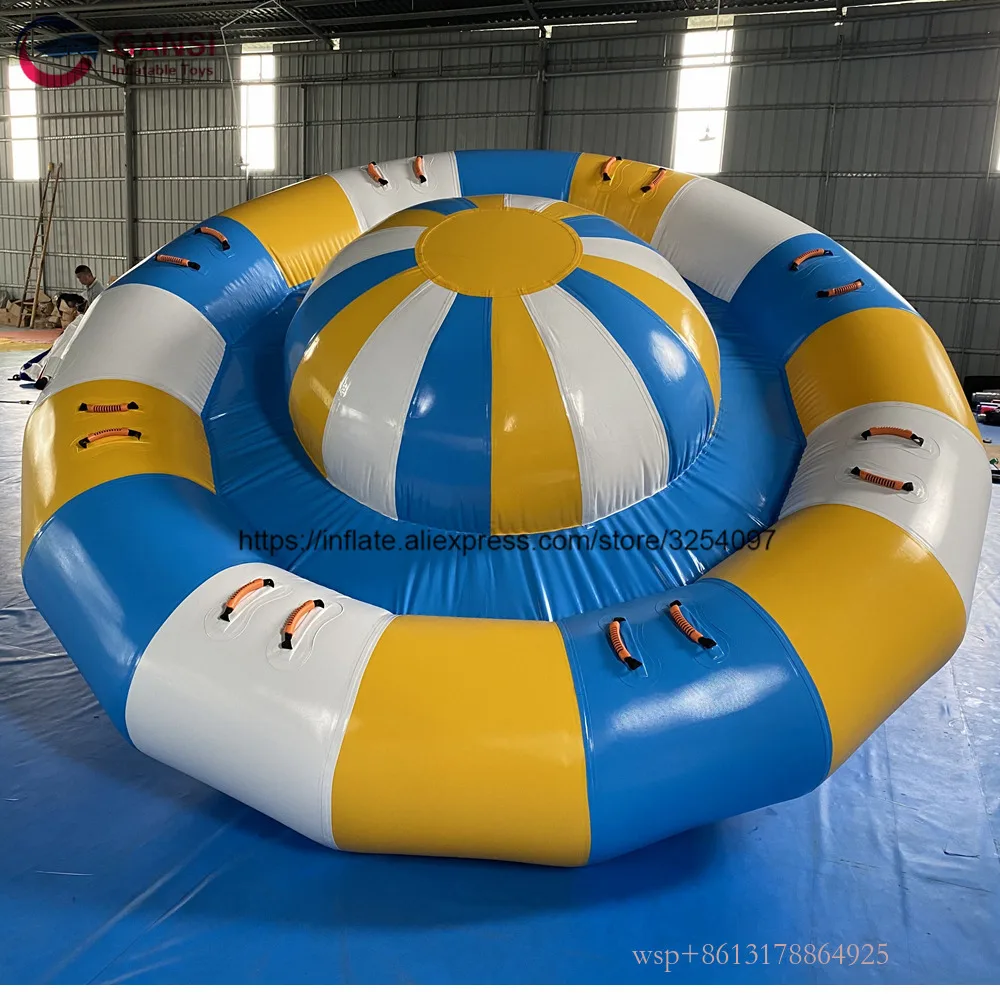 Barco basculante de agua flotante inflable de alta calidad, Saturno de agua inflable volador con rotador