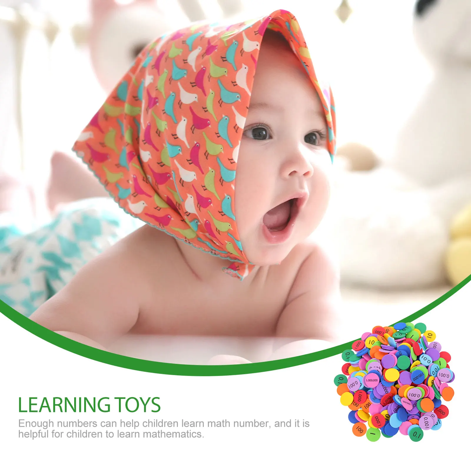 

160pcs EVA Number Round Disks Bright Colored Children Math Toys Portable Practical Learning Educational Montessori