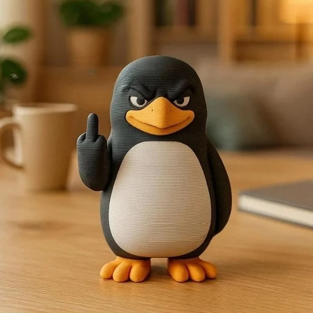 Funny Middle Finger Penguin Resin Statue Novelty Desktop Tabletop Ornament Creative Home Decoration Humorous Art Craft Gift