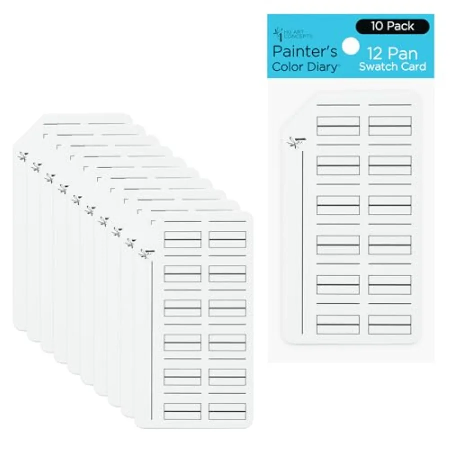 

Painters Color Diary Watercolor Swatch Card, Size, 10-Pk, 140 lb Hot Press 100% Cotton Paper, Fits New York Central Palette Box