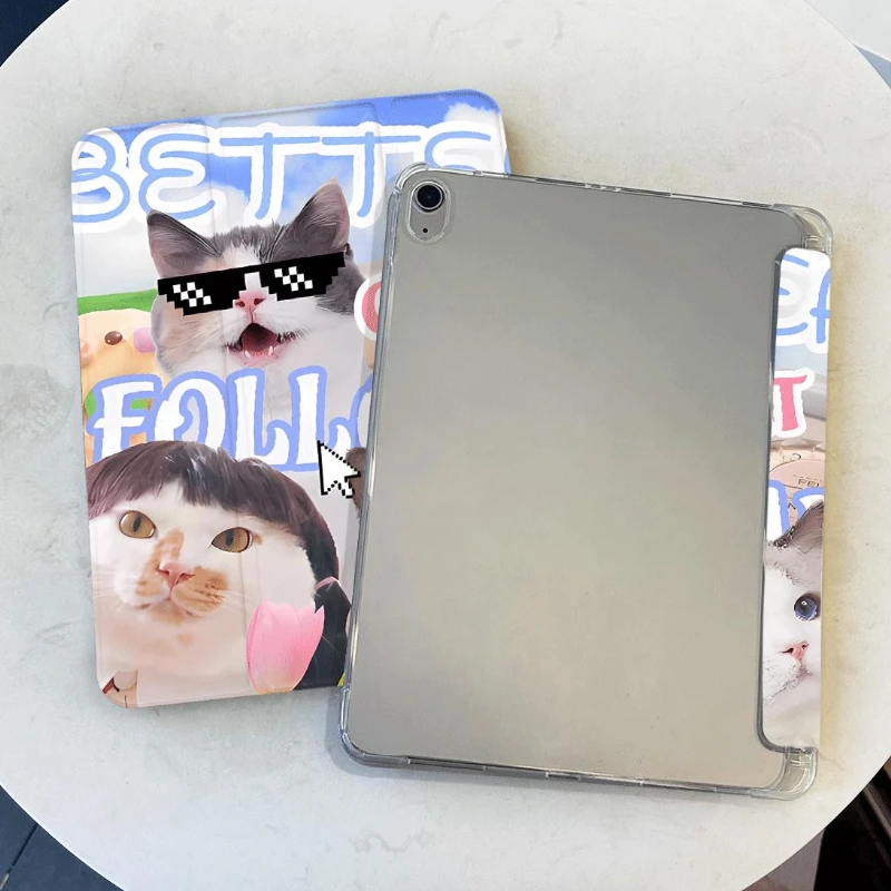 

Tablet Case for Ipad 9 Generation Case Ipad 5th 6th 9.7 Ipad Mini6 8.3 Pro 11 2nd 3rd 4th Cool Cats with Pencil Holder Cover