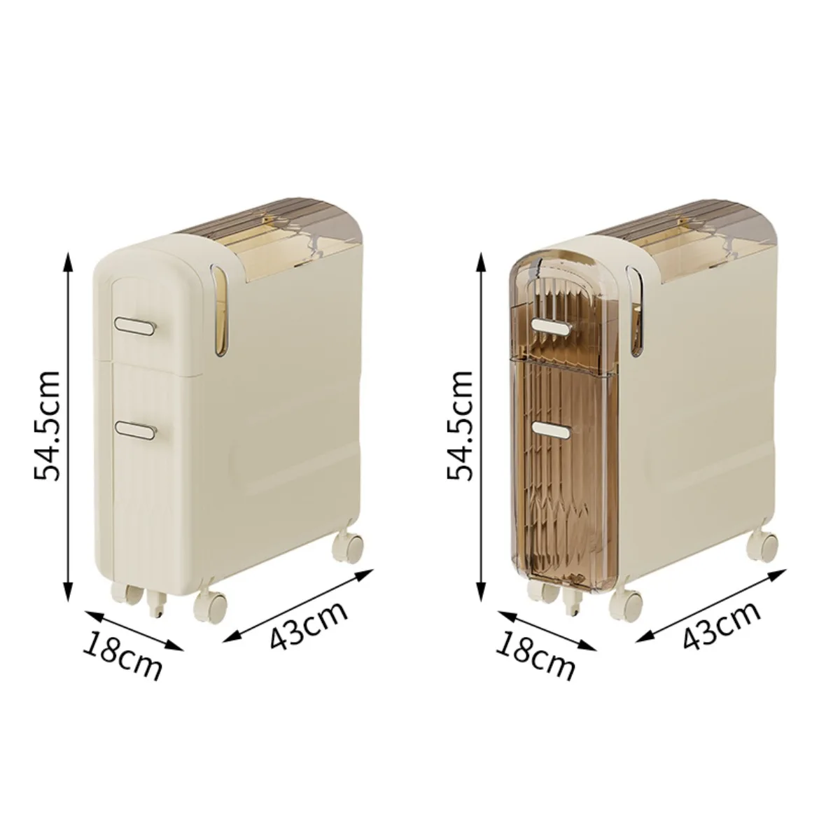 4-Tier Slim Rolling Cabinet Bathroom Laundry Kitchen Cart Narrow Drawers Toilet Paper Holder Casters Waterproof Frame view 4