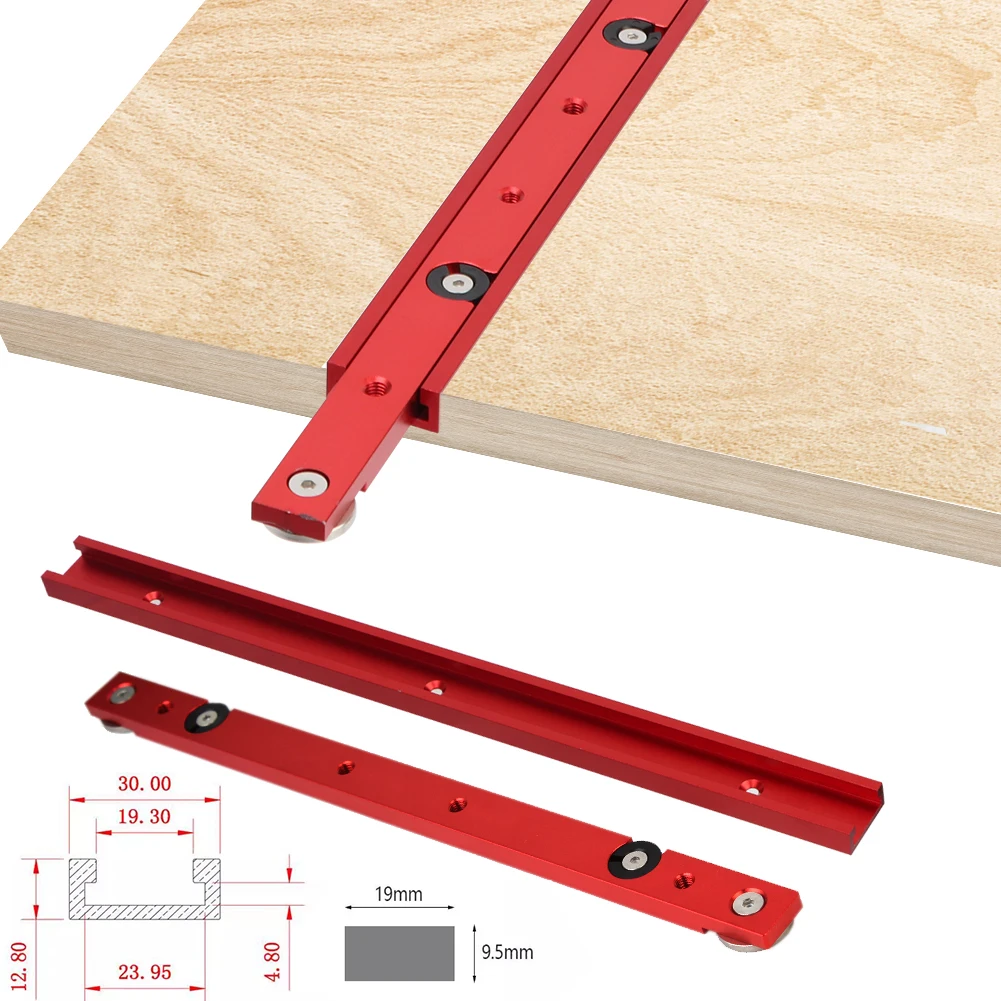 

2pcs 30 Type T-track & Miter Bar Slider T-slot Miter Track Jig Connector Aluminum Woodworking Chute Rail DIY Carpentry Tools