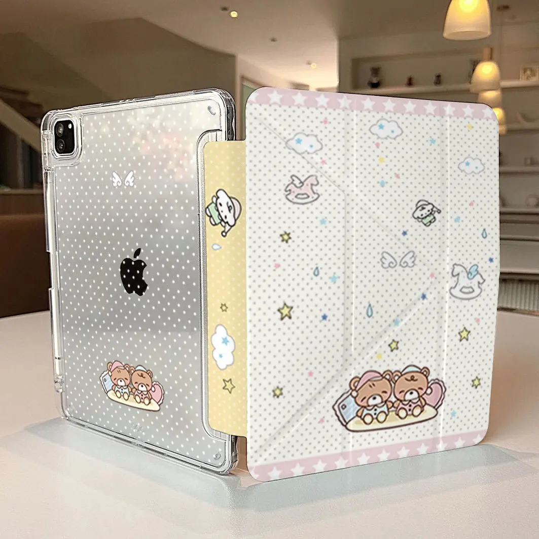 

Новый чехол-книжка Polka Dots Bear для планшетов iPad Pro 11, 12.9, 13 дюймов, M4, 9.7, 10.2 (5/6-го поколения), 7/8/9, 10-го, 11-го поколения, MINI 4, 5, 6, 7, Air 5, 6, 7