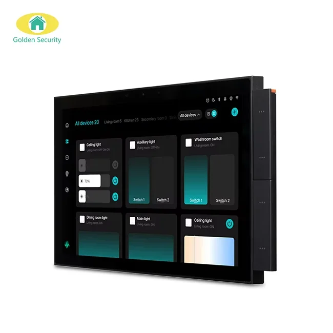 

2024 10.1" Tuya Smart Home Automation In-Wall Mount Central Control Switch Panel With Zigbee Hub Gateway Built-in HD Camera
