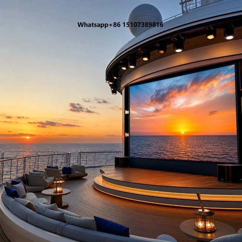 Outdoor LED Display Screen P5 for Cruise Ship Deck Entertainment with Energy Saving and Wide Viewing Fixed Installation