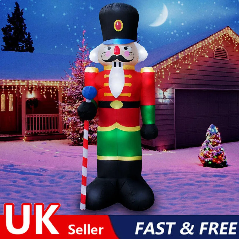 Iatable Christmas Decorations Light Up LED Santa Snowman Nutcracker Tree Xmas