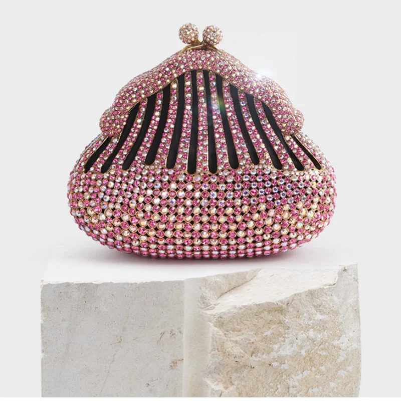 

Top Lluxury Rhinestone Clutches Bags For Wedding Women Evening Bags Stones Beaded Party Clutch Purse Bridal Diamond Minaudiere