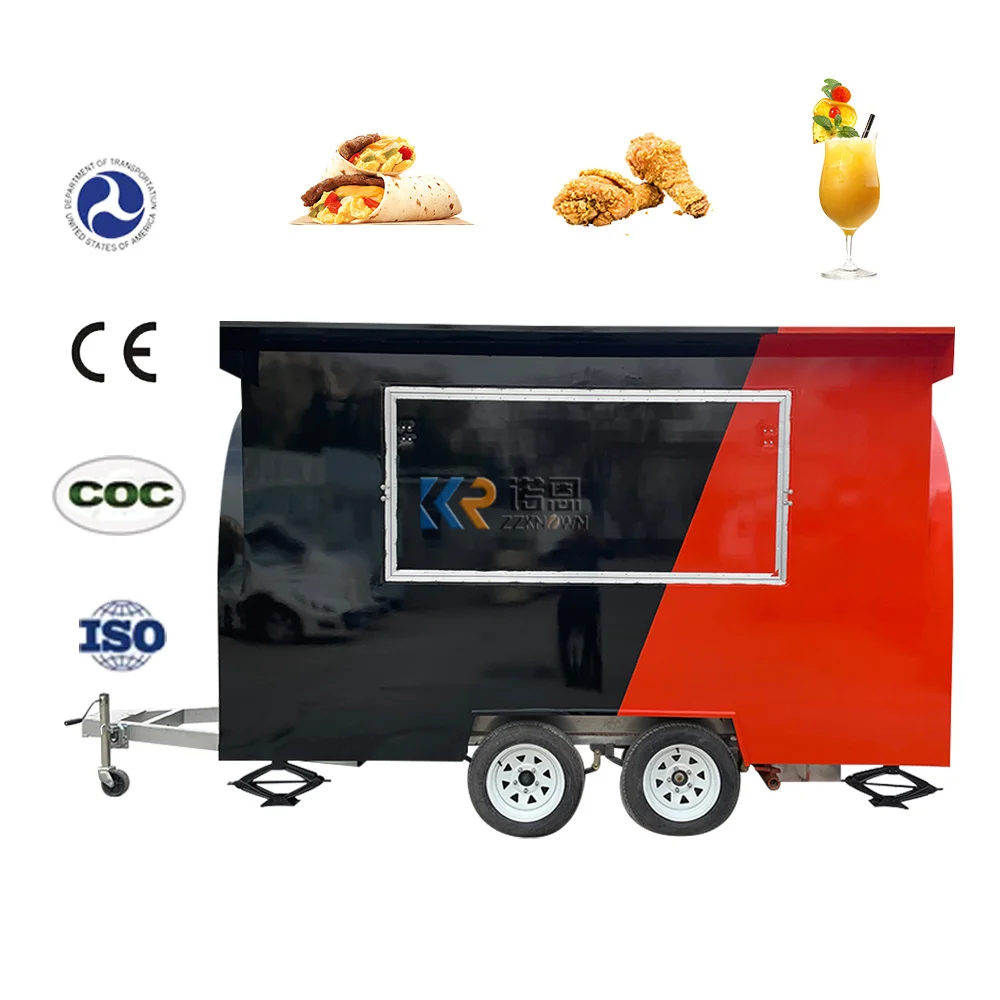 Nuovo carrello di vendita portatile Produttori di carrelli per alimenti per chioschi alimentari Rimorchio per cibo di strada con CE e DOT