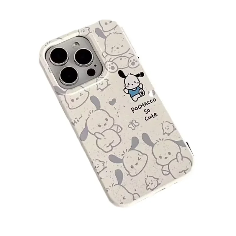 Sanrio-funda de teléfono con soporte de Pochacco para IPhone, 15 Pro, 14, 13, 12, 11 Pro Max, X, cubierta creativa de dibujos animados, protección