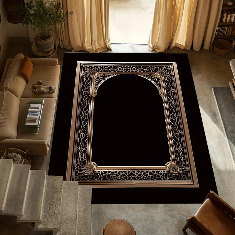 Tapis de prière musulman de style islamique, tapis de prière turc, tapis de prière antidérapant pliable, tapis de prière familial, tapis d'intérieur et d'extérieur