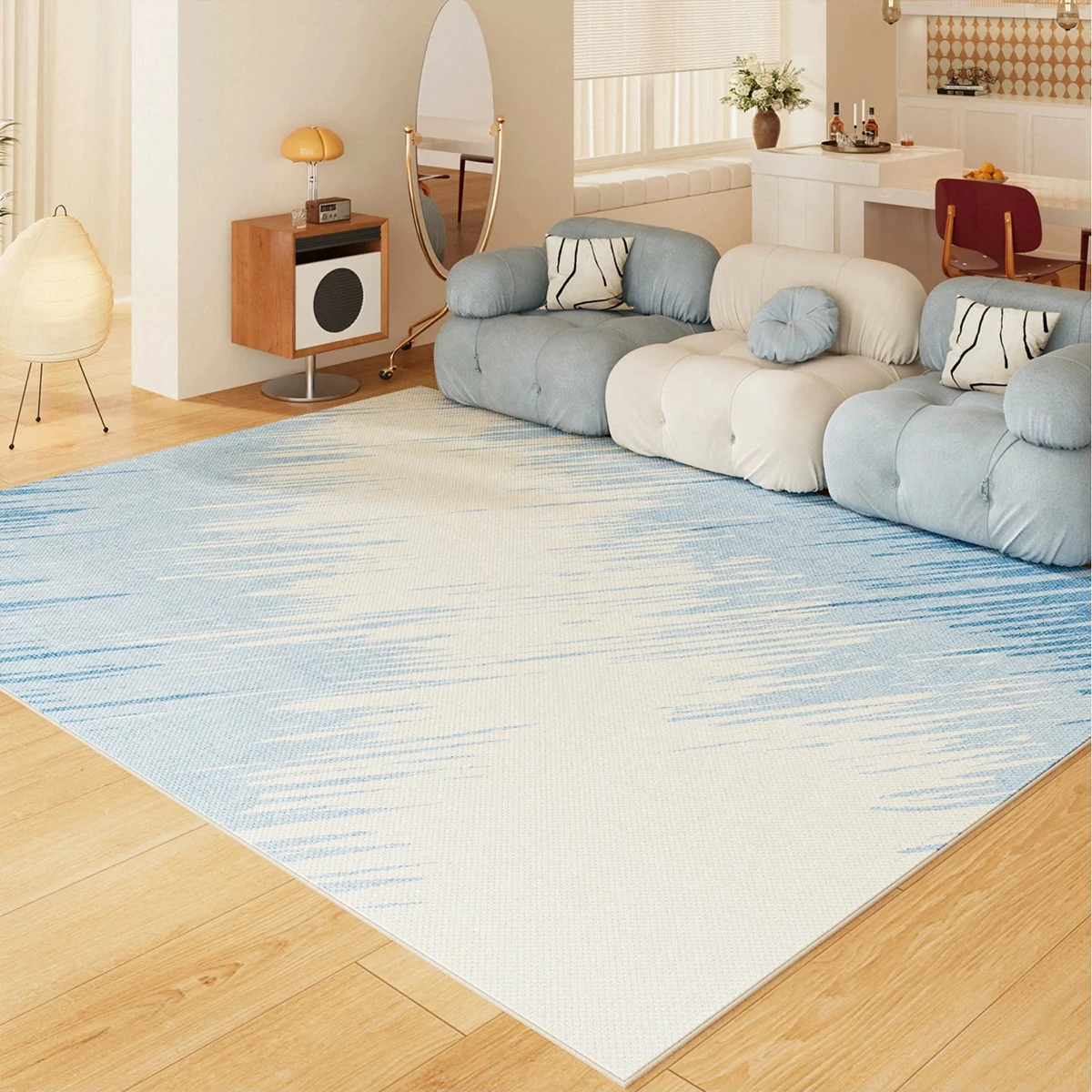 Blue Large Rug for Living Room Short Plush Bedroom Bedside Floor Mats Modern Simple Fashion Decorative Coffee Table Carpet 거실카페트