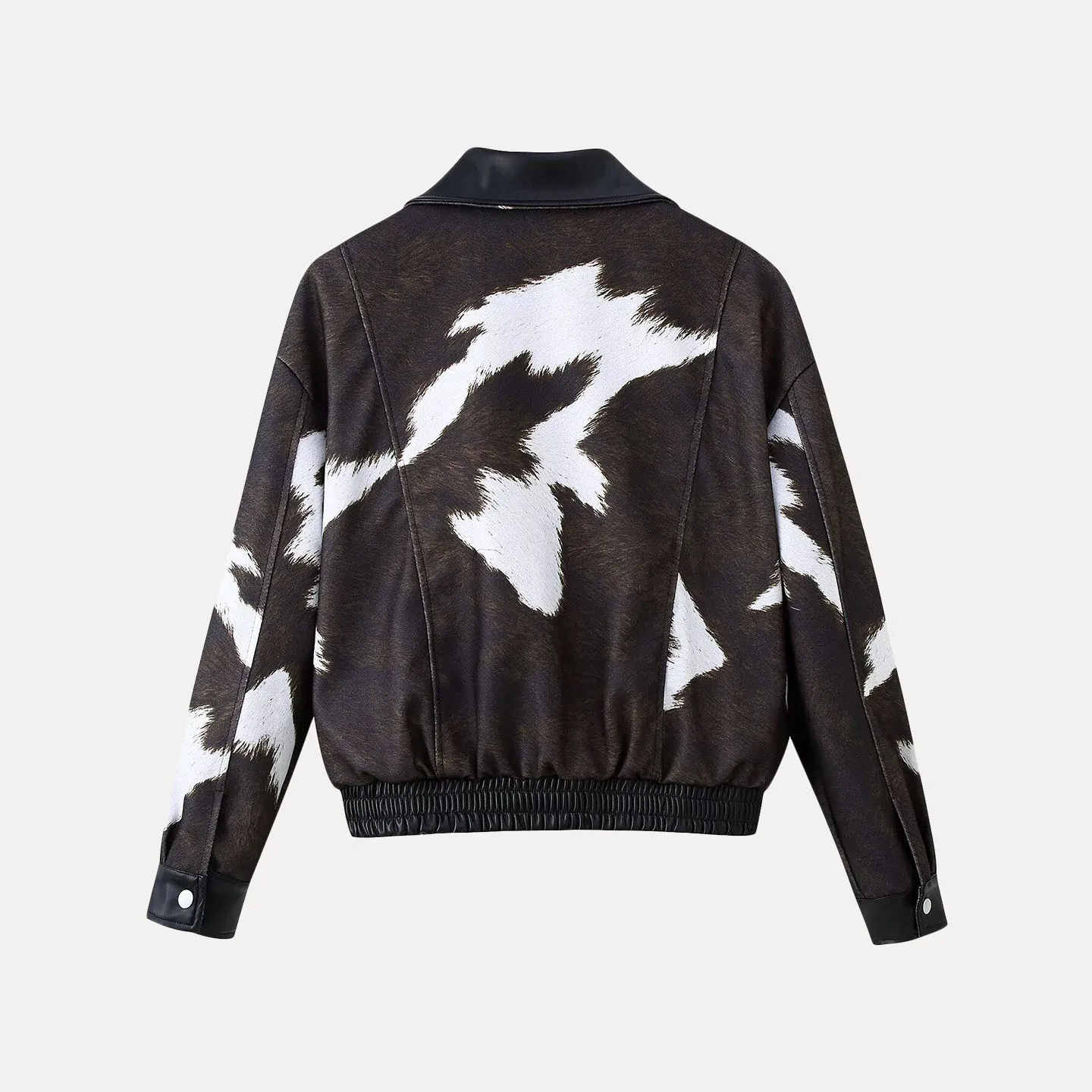 Faionable ort مطبوعة البقرة نمط Jaet المرأة الخريف 2025 وصول جديد Ele Personali الأمريكية Sle معطف فضفاض صالح #4