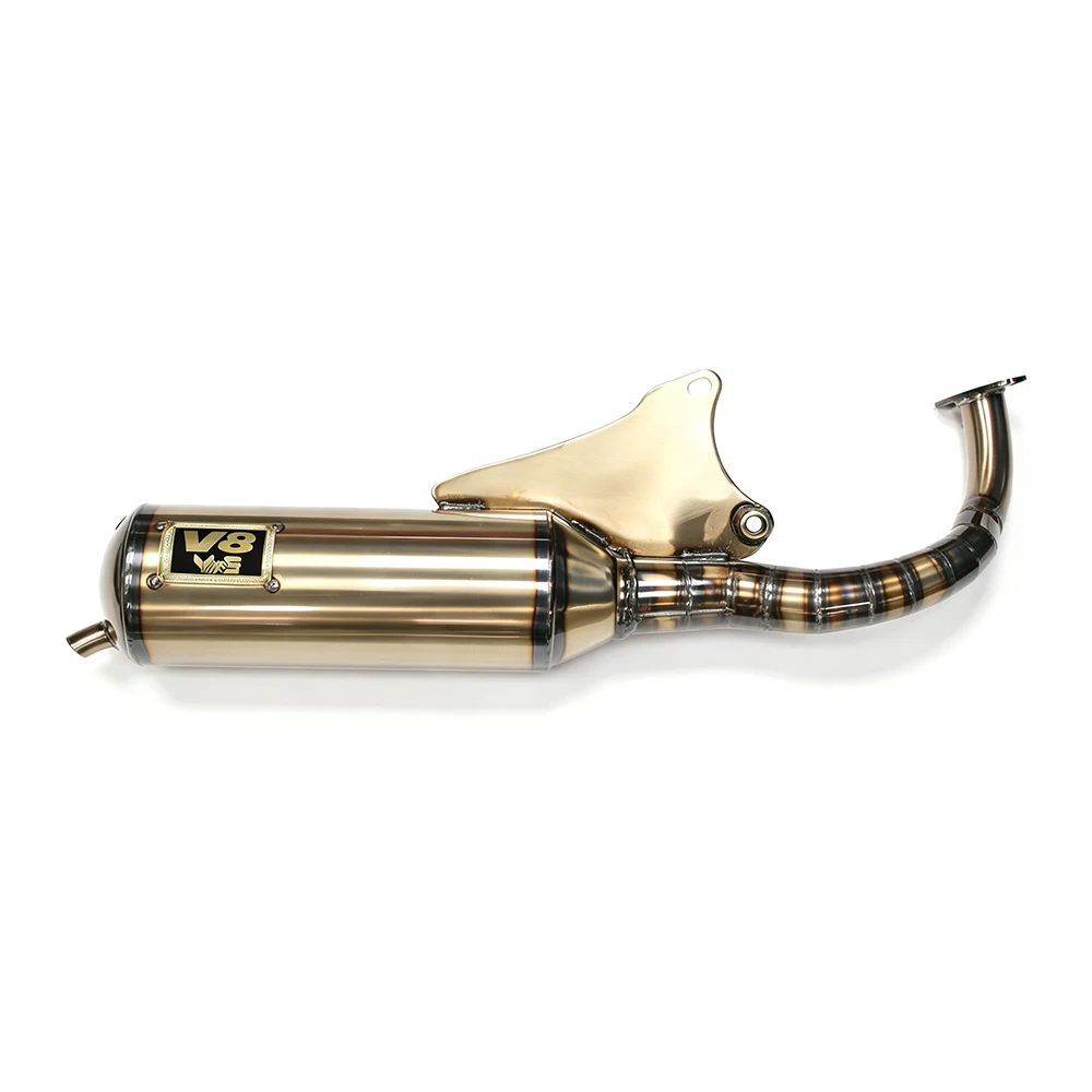 V8 Modified Racing Full Exhaust System For JOG2 JOG90 JOG50 JOG 2T EX Poche Scooter Exhaust 50-100cc Scooter Muffler 90cc
