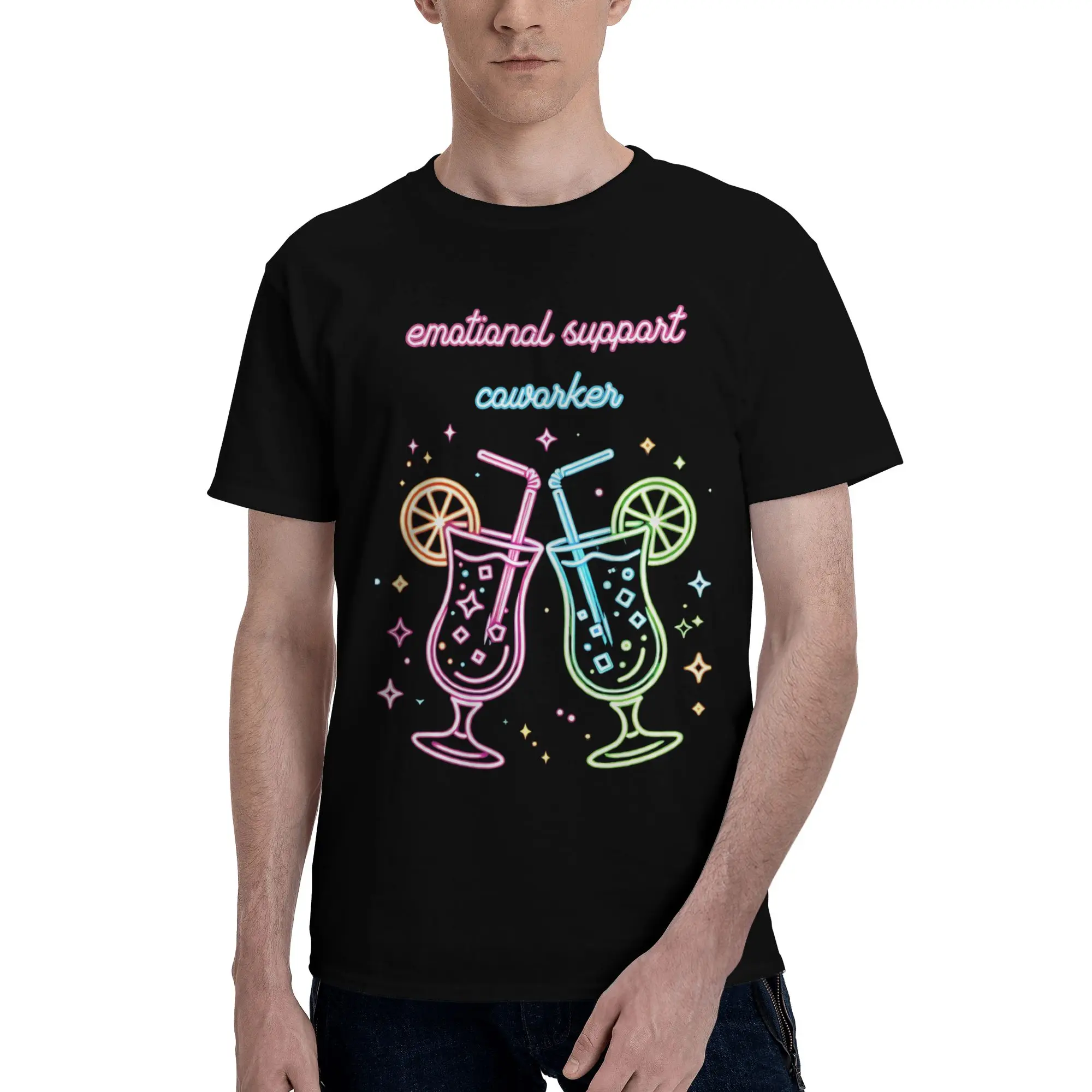 Emotional Support Drinking Buddy Beer Outfit Unisex T Shirt 100% Cotton Tee Print  T-shirt Clothes