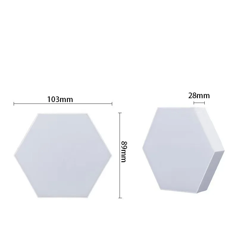 Lámpara de pared Hexagonal RGB, luz LED inteligente con Bluetooth, aplicación Wi-Fi, decoración de dormitorio inteligente para el hogar, luces de