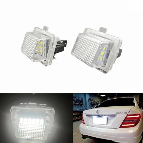 메르세데스 벤츠 C180 C200 C280 C300 C350 C63 W212 S212 W204 S204 C207 A207 W221용 자동차 LED 번호판 조명 전구 액세서리