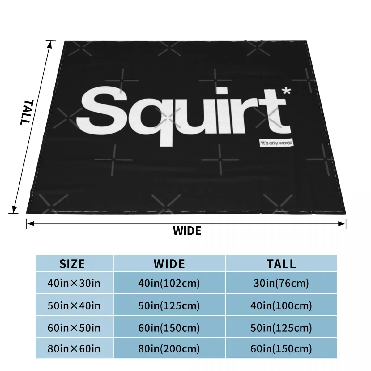 Squirt Its Only Words A Ultra-Soft Micro Fleece Blanket