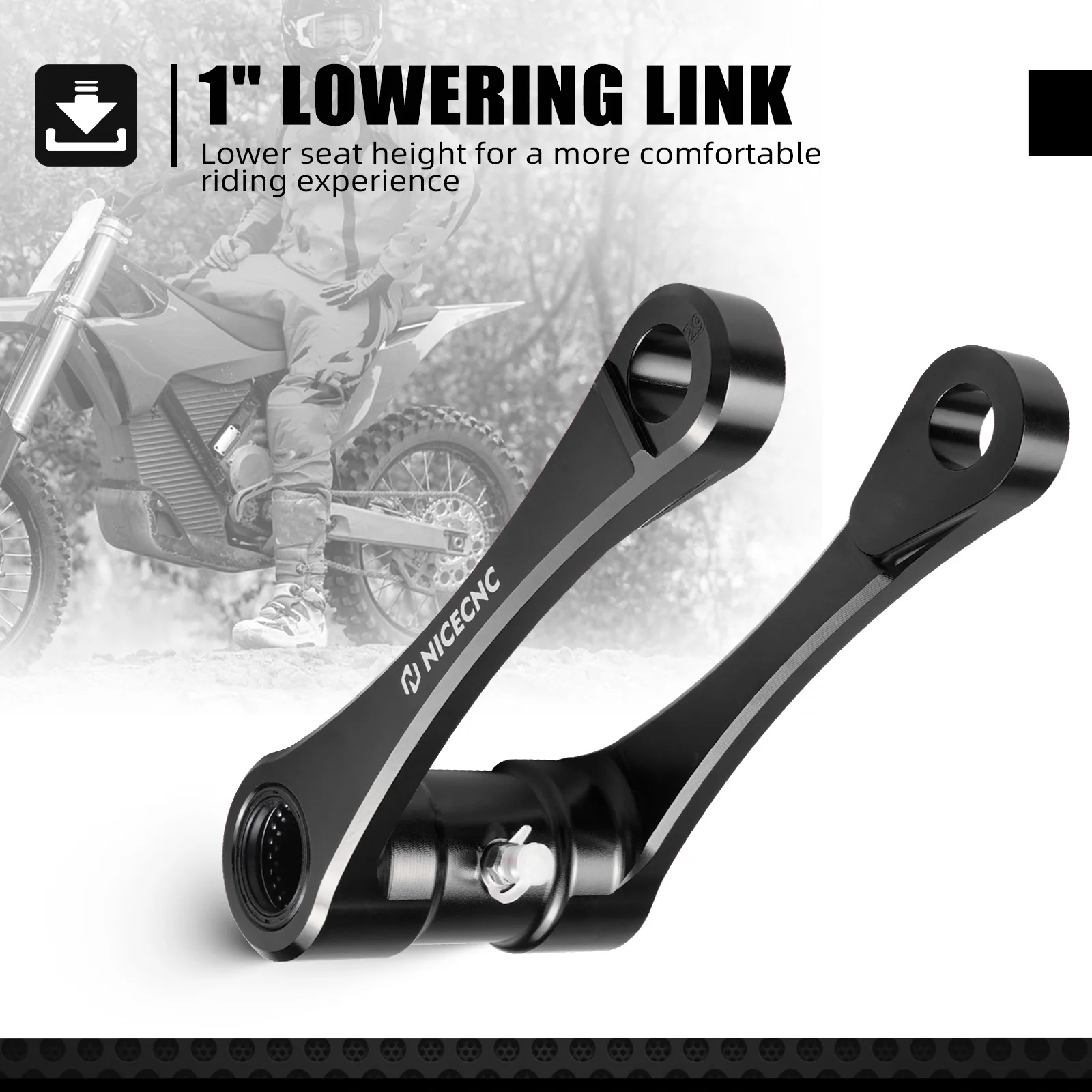 NICECNC Für Stark Varg EX 80PS 2024-2026 Für Stark Varg MX SM Motocross 1″ Tieferlegungs-Kit Tieferlegungsgestänge Elektrisches Dirt Bike – Detail 8