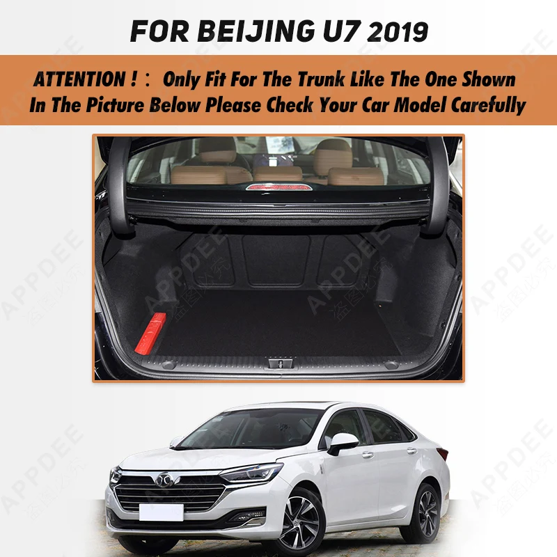 Auto Full Coverage Trunk Mat For BEIJING-U7 2019 Car Boot Cover Pad Cargo Liner Interior Protector Accessories