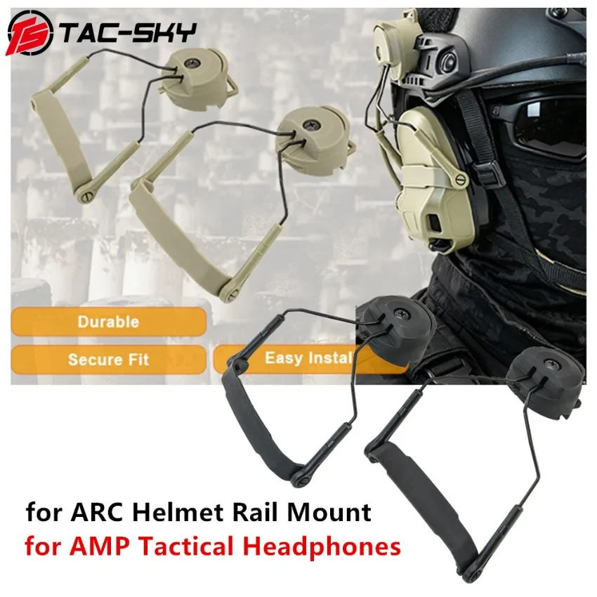 TAC-SKY Outdoor Hunting and Shooting Game Headset Accessory for ARC Rail Helmets, Compatible with AMP Tactical Headsets