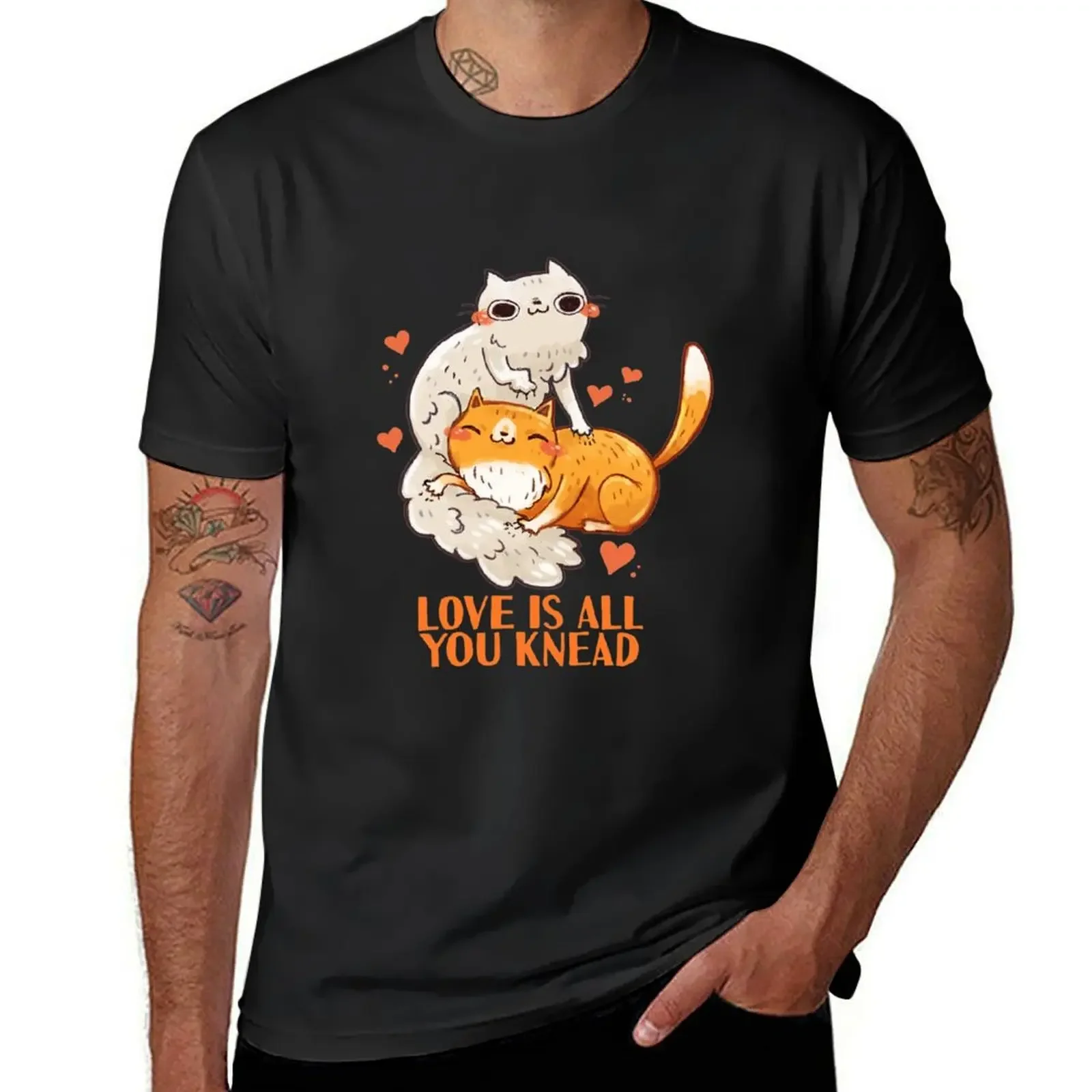 Cute Cats - Love is all you knead T-Shirt oversized t shirt baggy shirts vintage cheap stuff mens graphic t-shirts big and tall