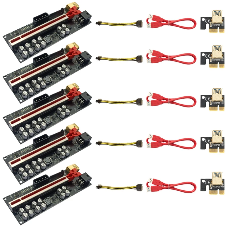 

NEW-VER018 PLUS PCI-E Riser Card PCI-E 1X To 16X USB3.0 60Cm Graphics Riser Card With 12 Solid Capacitors For Mining