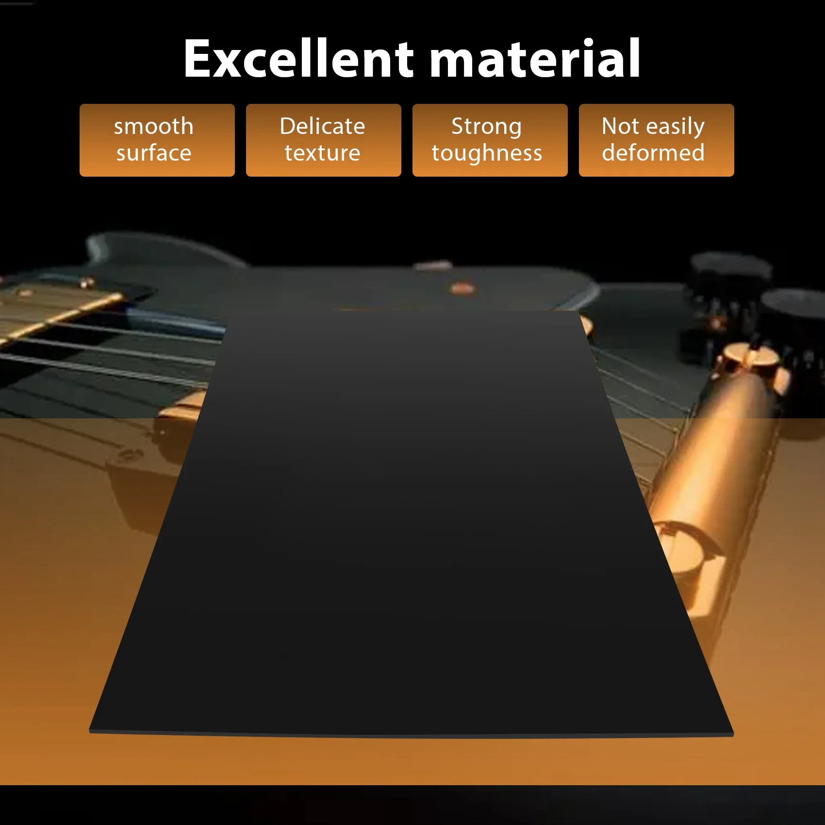 ABVE-lembar Pickguard Bass gitar, bahan kosong pelat 1 lapis hitam 43x29 cm