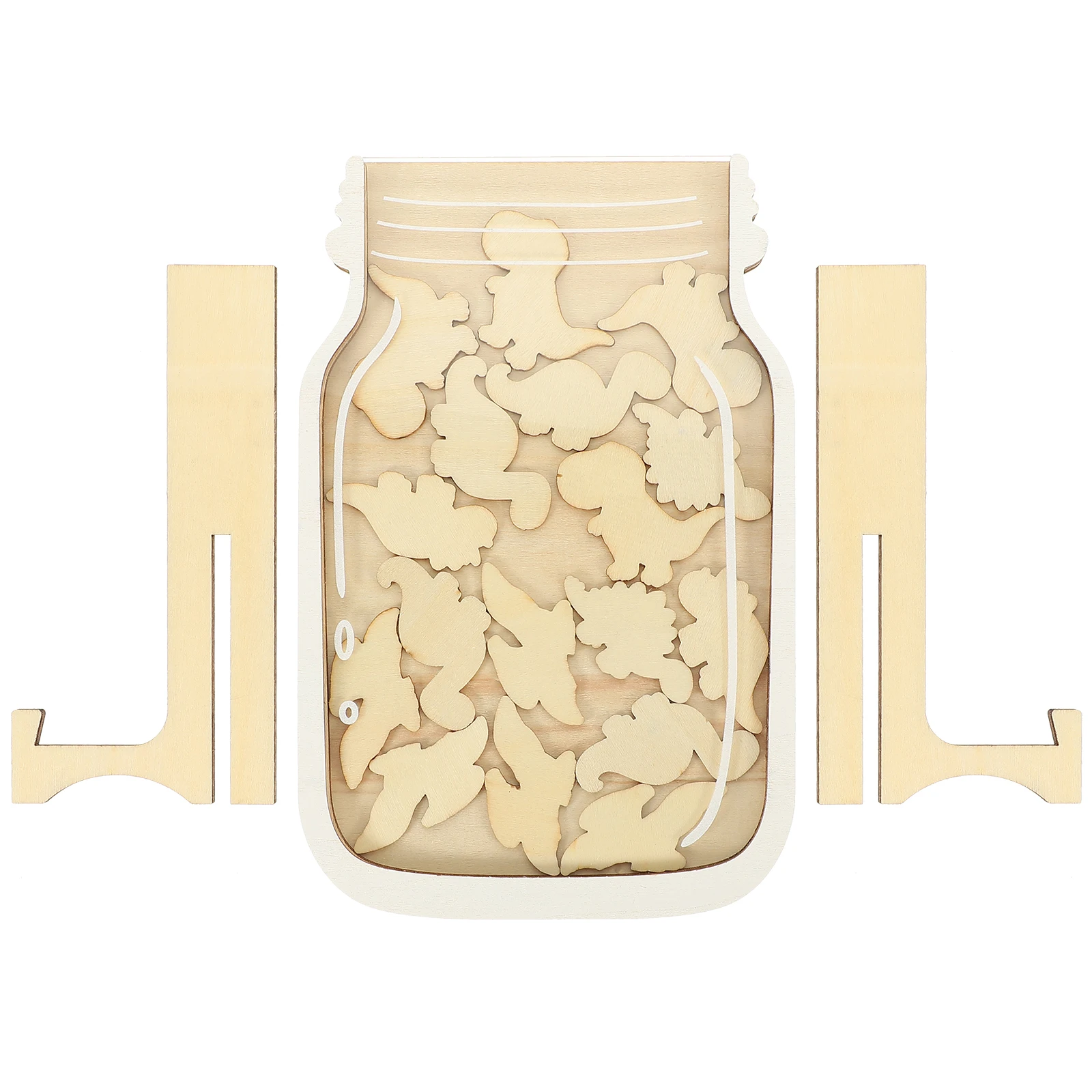 

1 set Storage Jar Reward Chart for Kids Classroom Incentive Toddler Training Decorative Wooden Toy Container
