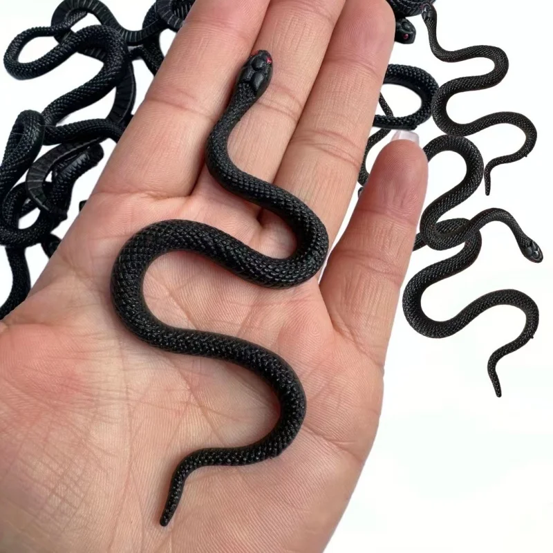 5-20Pcs Black Simulation Scare Soft Glue Snake for Halloween Ghost Day April Fools Day Horror Party Gift Decoration