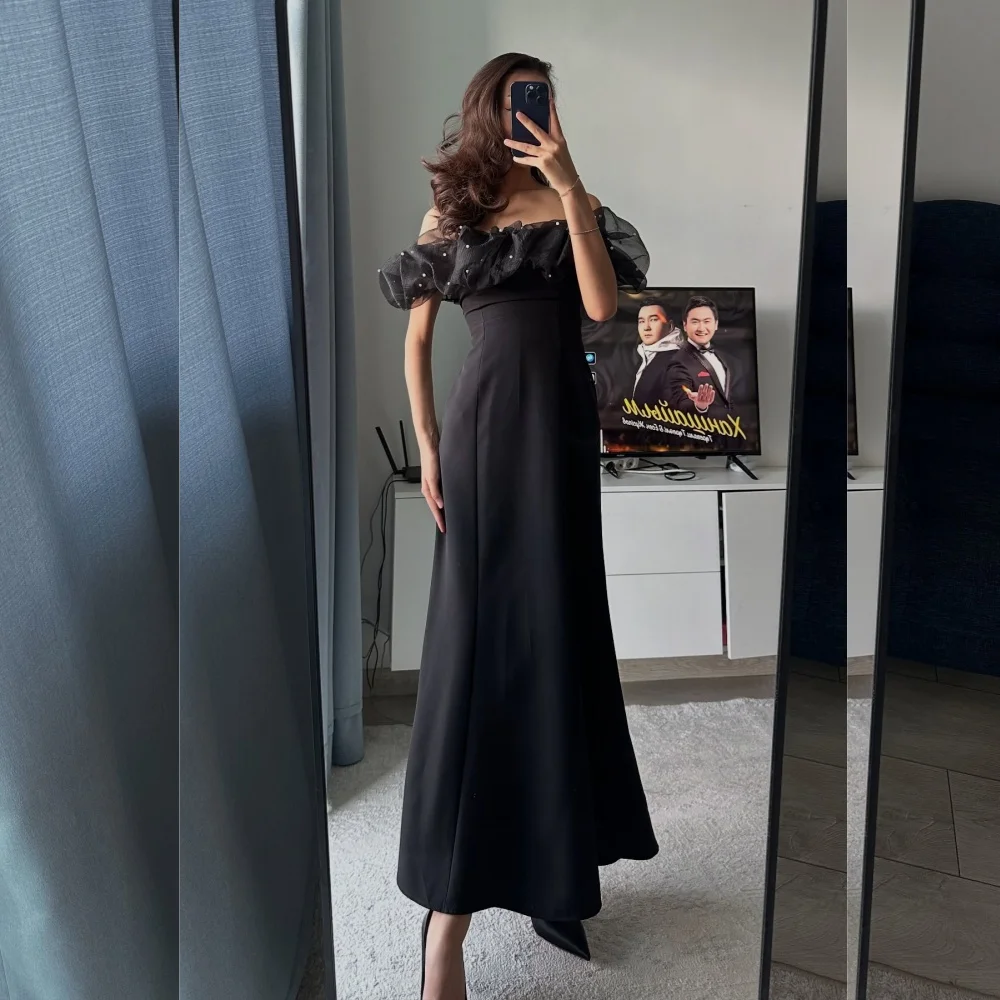 

Customized Matching Jersey Pleat Sequined Mermaid Off-the-shoulder Midi Dresses Bespoke Occasion Chinese Style