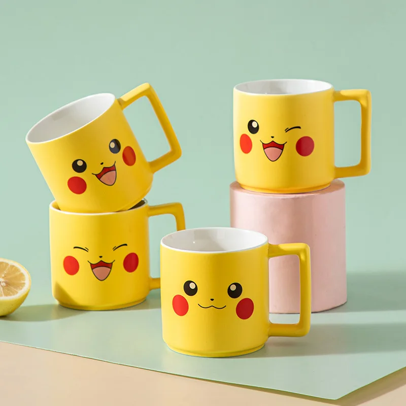 350ml Anime PokéMon Figures Pikachu Mug Cartoon Children'S Creative Ceramic Cup Cute Ceramic Creative Home Cups Birthday Gifts