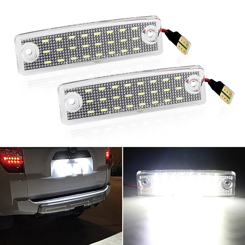 

2pcs Car LED 6000k White License Plate Tag Light License Plate Light Assembly for 1996-2022 Toyota 4Runner 2008-2019 Sequoia