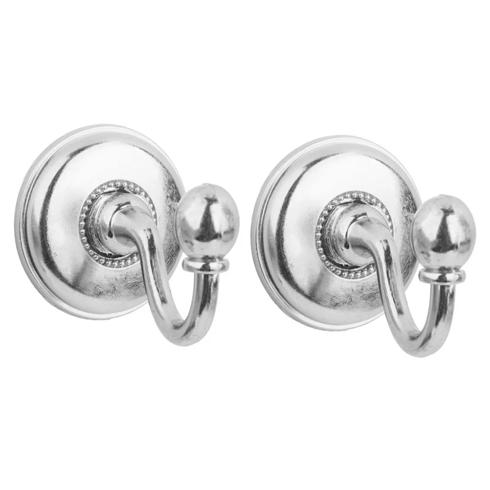 

2pcs Round Head Hook Silver Vintage Alloy Wall Door Hangers For Hat Coat Curtain Holdbacks Decorative Pommel Tieback Hooks