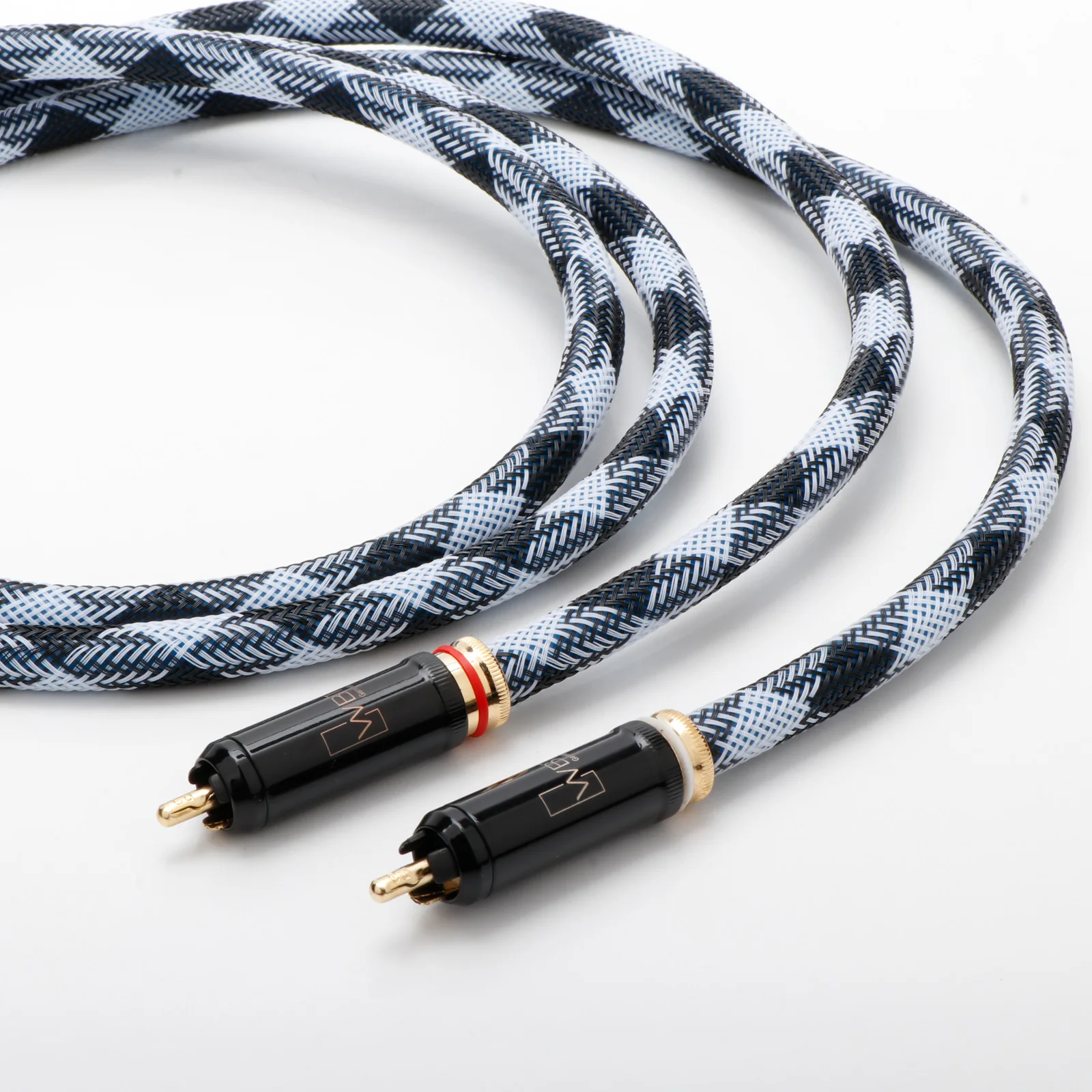 Par de cables RCA, Cable de señal de Audio para fiebre chapado en plata, cable auxiliar de interconexión RCA a RCA chapado en oro WBT0102