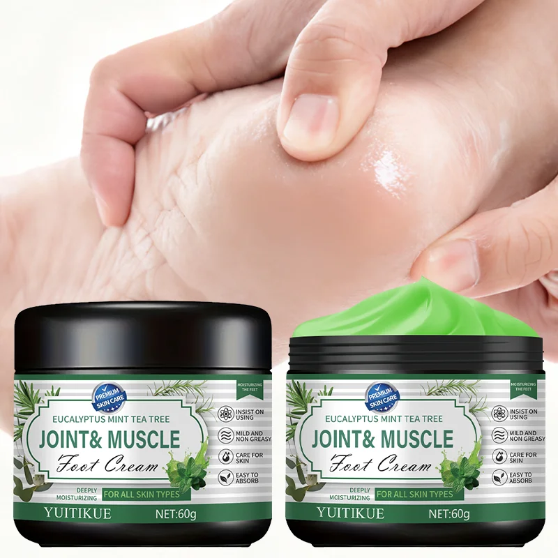 Eucalyptus Mint Tea Tree Foot Cream 60g - Joint & Muscle Care, Deeply Moisturizes & Smooths Feet, Non-Sticky Fast Absorption