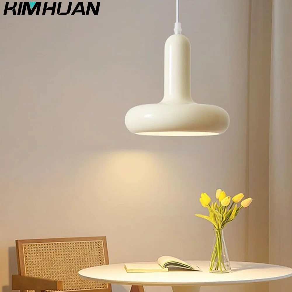 

Scandinavian Macaron Creative Dining Table Bar Pendant Light Danish Designer Small Pendant Light Modern Cream Style Bedroom Beds