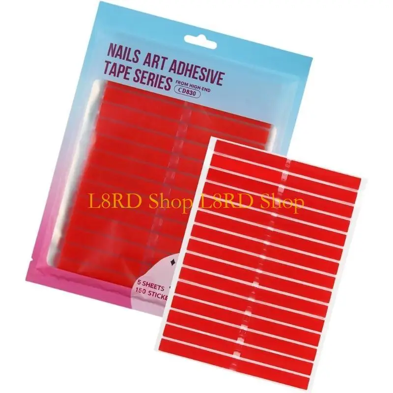 L8RD 허위 팁 양면 접착 테이프 네일 아트 홀더 용 투명 테이프 홈 인테리어 용 네일 디스플레이 테이프에 누르기