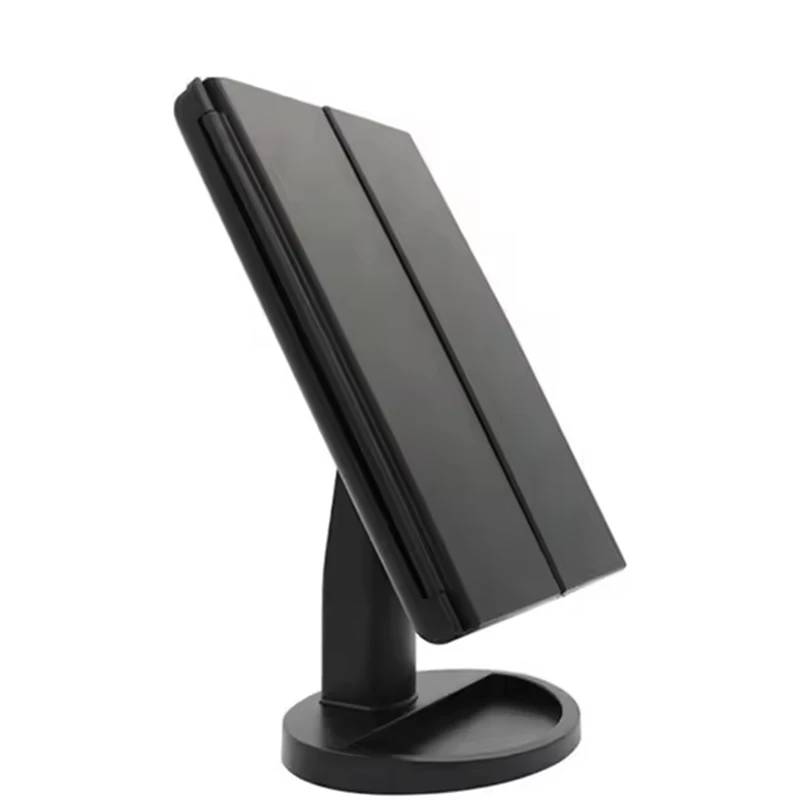 Led سطح المكتب 1x/2x/3x التكبير مرآة التجميل Trifold يشكلون USB الجمال حامل مرآة مع شاشة لمس ذكية مضاءة #4
