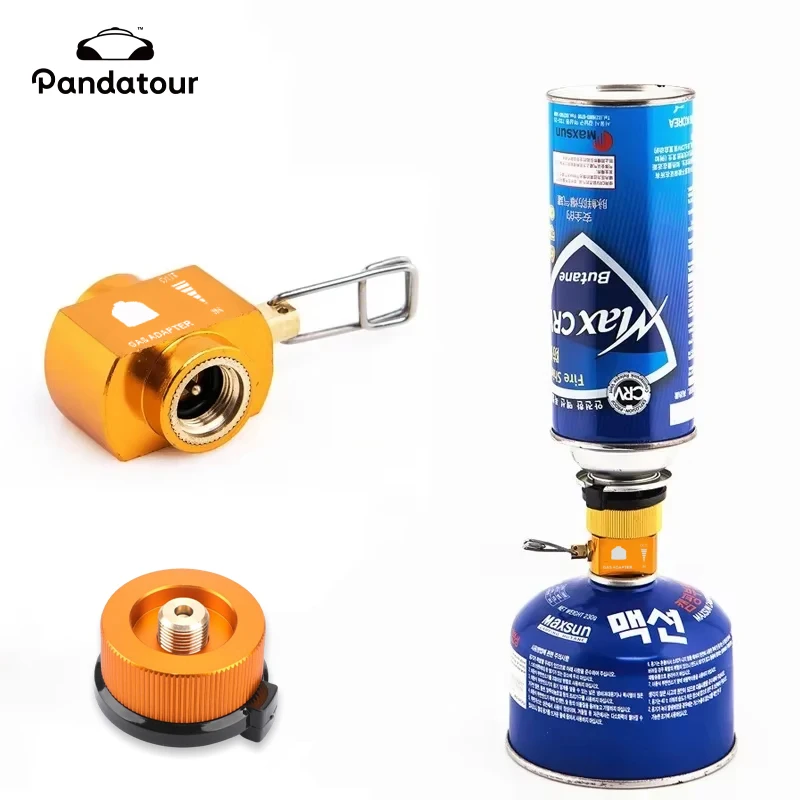 Pandatou Refill Flat Tank Conversion Adapter Portable Gas Canister Refill Adapter Explosionproof Fuel Transfer Device for Picnic
