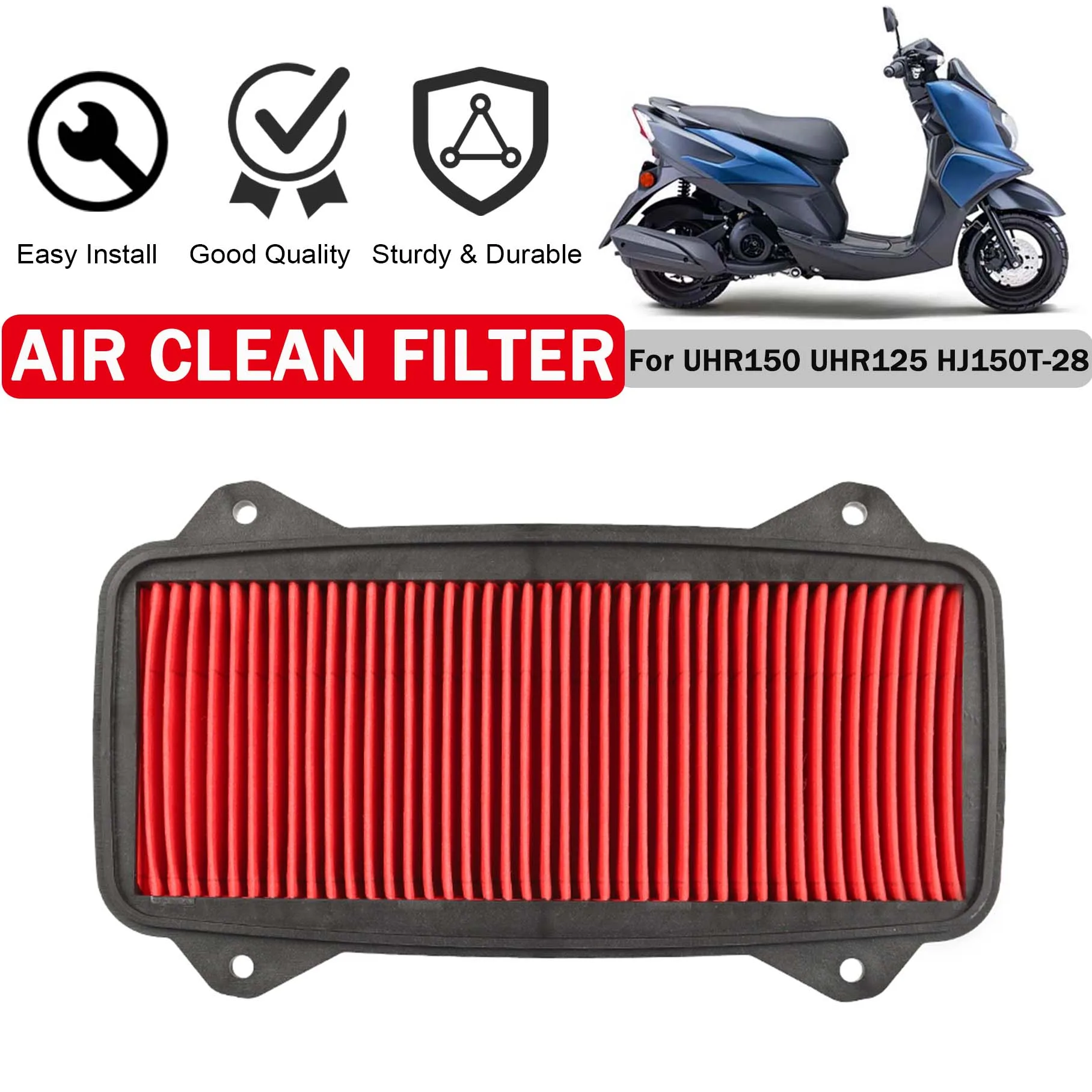 

Motorcycle Air Filter For Haojue UHR150 UHR125 HJ150T-28 UHR 150 125 150UHR HJ 150T-28 Engine Intake Purification Clean Element