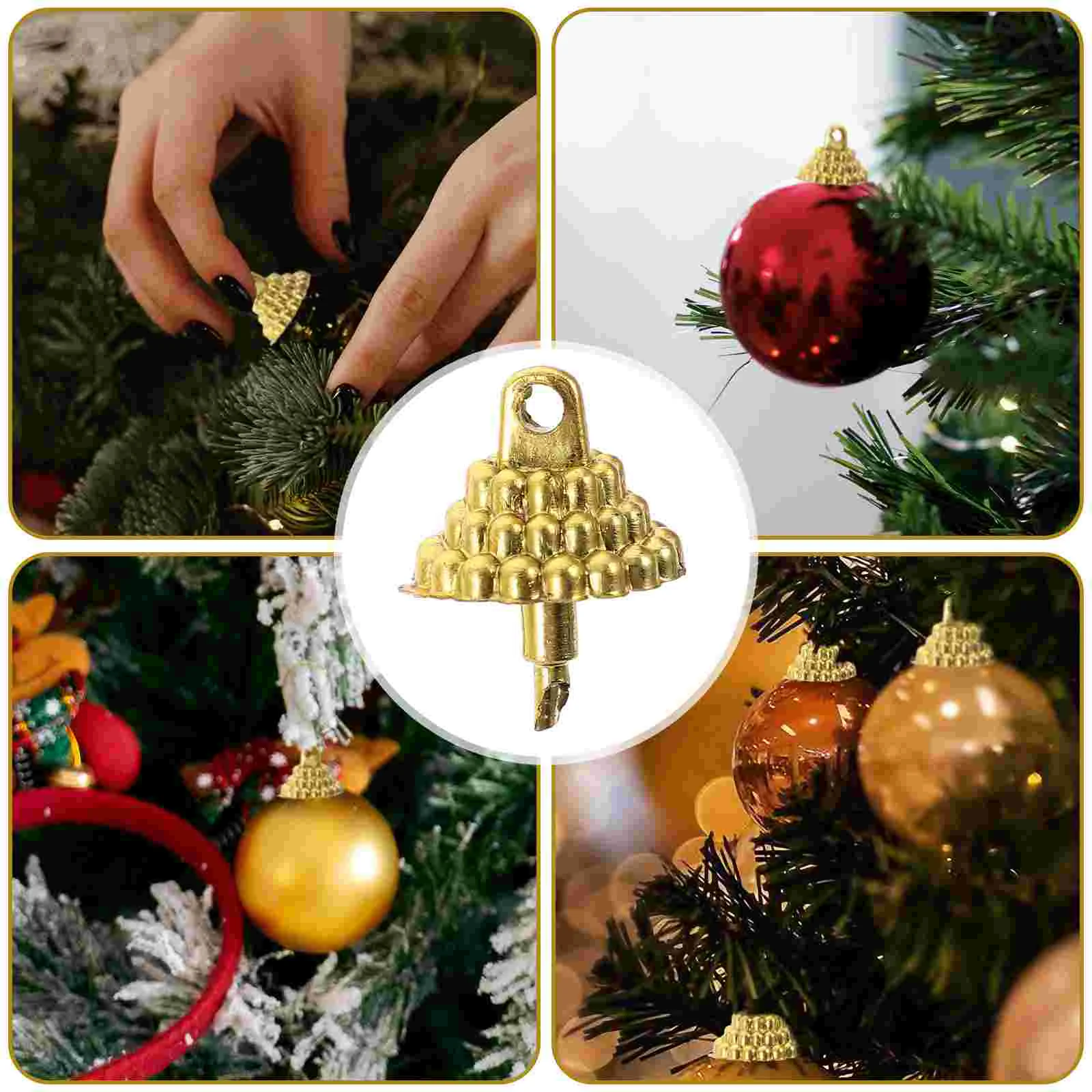 Christmas Decorations Exquisite Ornaments Holder Creative Caps Hat Xmas End Plastic Ball Pendant Pendants Covers DIY Props