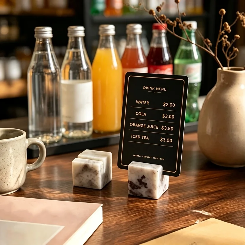 Chicken Blood Jade Table Sign Holder, Available in Various Natural Textures, Display Cabinet Item Indicator Holder, Suitable for Dining Tables, Hotels, Display Cabinets, Service Instructions, and Applicable in Multiple Scenarios