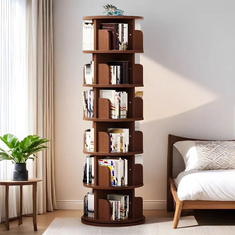 

rotating bookshelf 360-degree bookcase, simple household living room, movable children's floor, picture book shelf