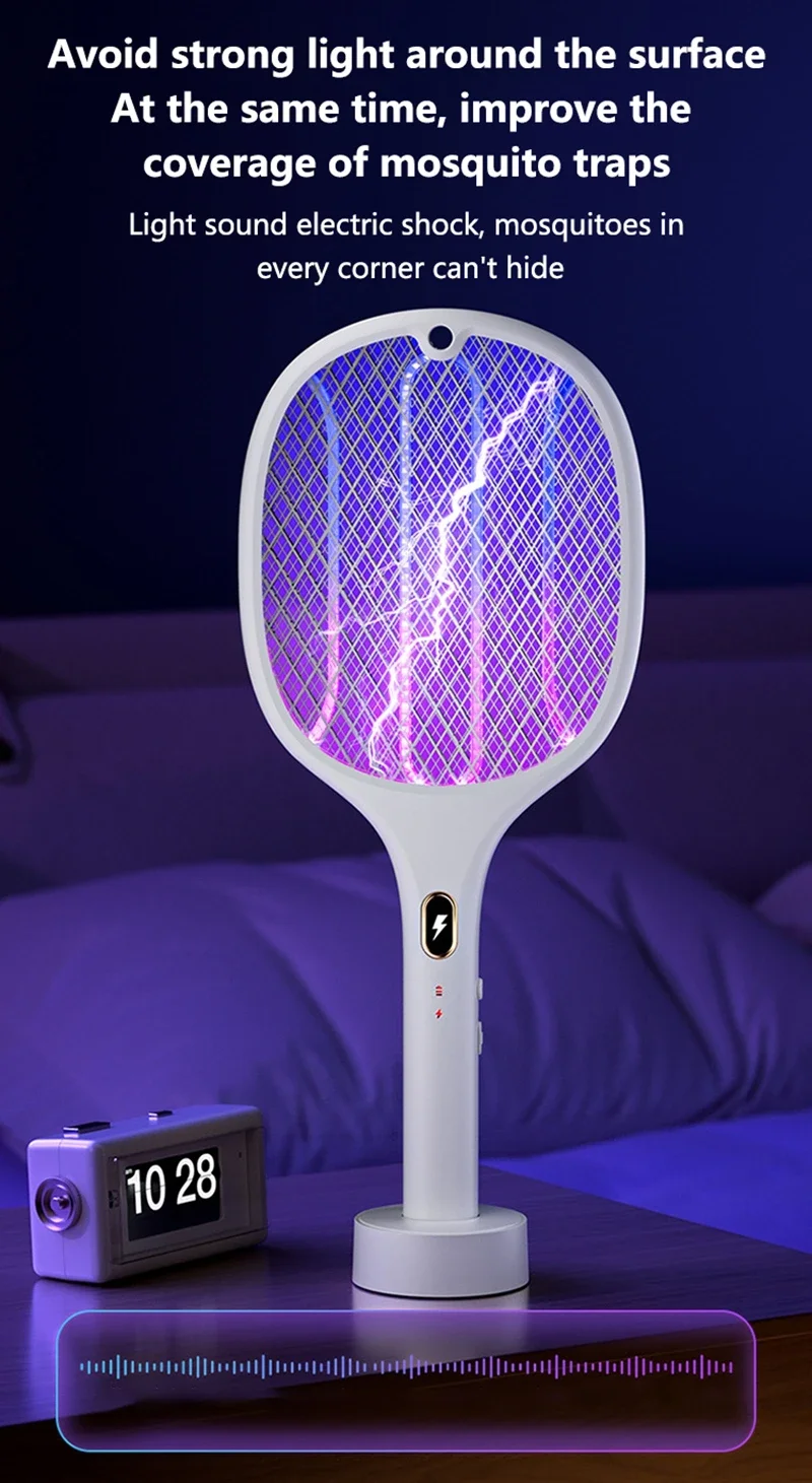 3-in-1 Multifunktions-Insektenfänger-Schläger, USB-aufladbar, Mückenvernichter, sicherer elektrischer Mückenfänger, Schädlingsbekämpfungszubehör – Detail 12
