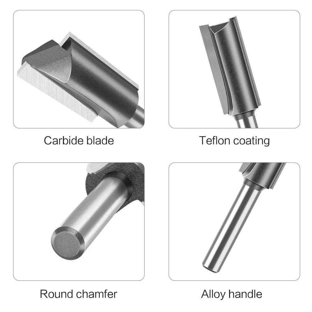 1 PC Single Double-edged Straight Cutter 1/4 Handle 1/2 Handle Woodworking Milling Cutter Trimming Machine Blade Slotting