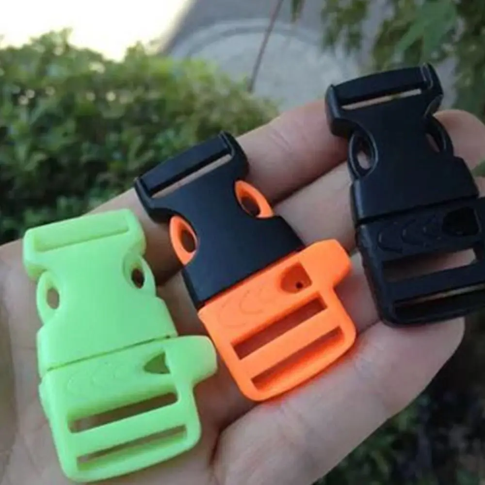 5PCS 20mm Side Release Buckle Curved Emergency Survival Whistle Buckle 550 Paracord Bracelet Strap Buckles Backpack Parts Tool